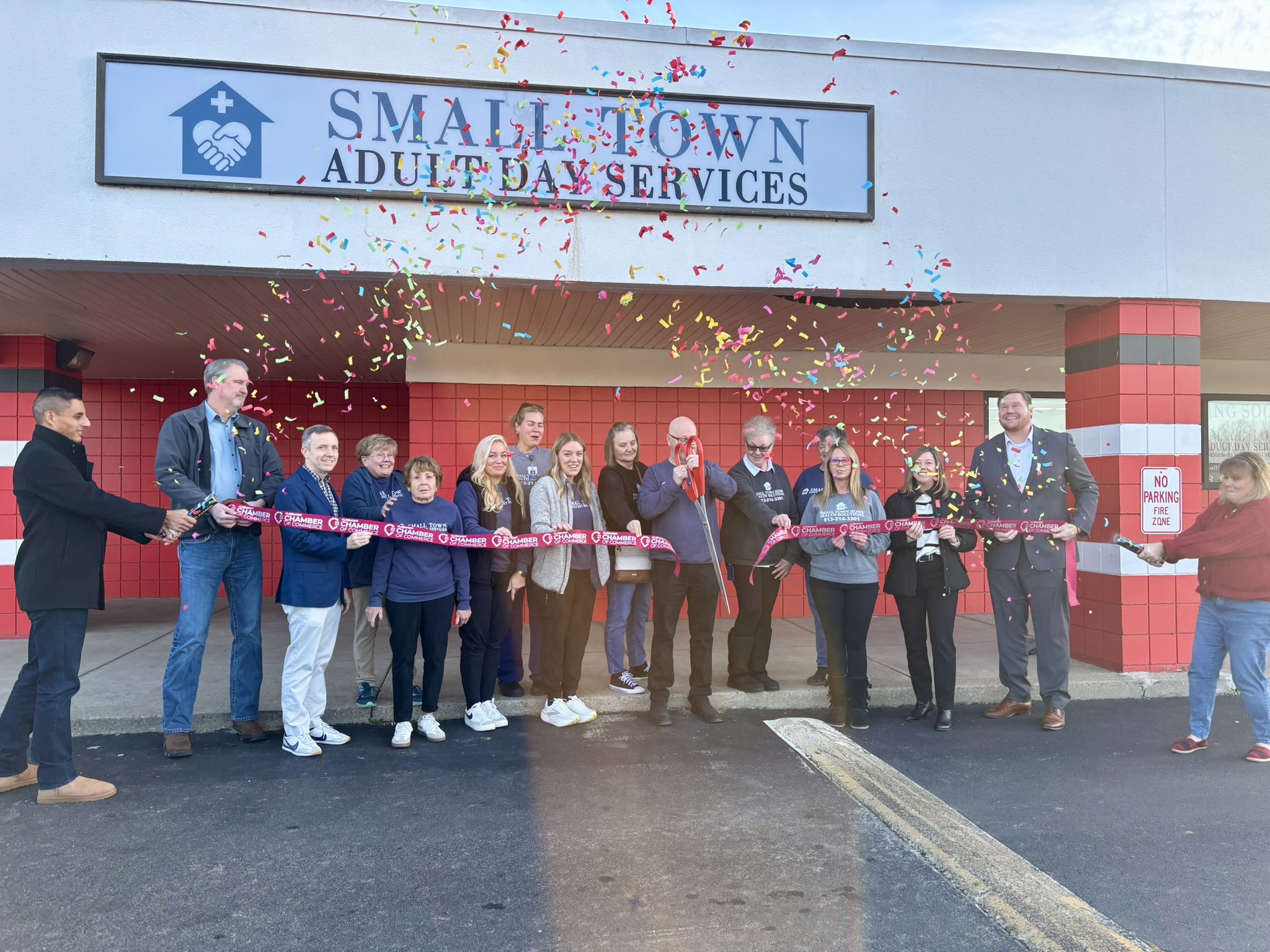 Local and state leaders join Small Town Adult Day Services for a milestone ribbon-cutting ceremony. 